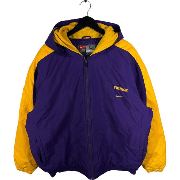 Vintage Nike Minnesota Vikings Hooded Thermal Puffer Jacket - Picture 1 of 3